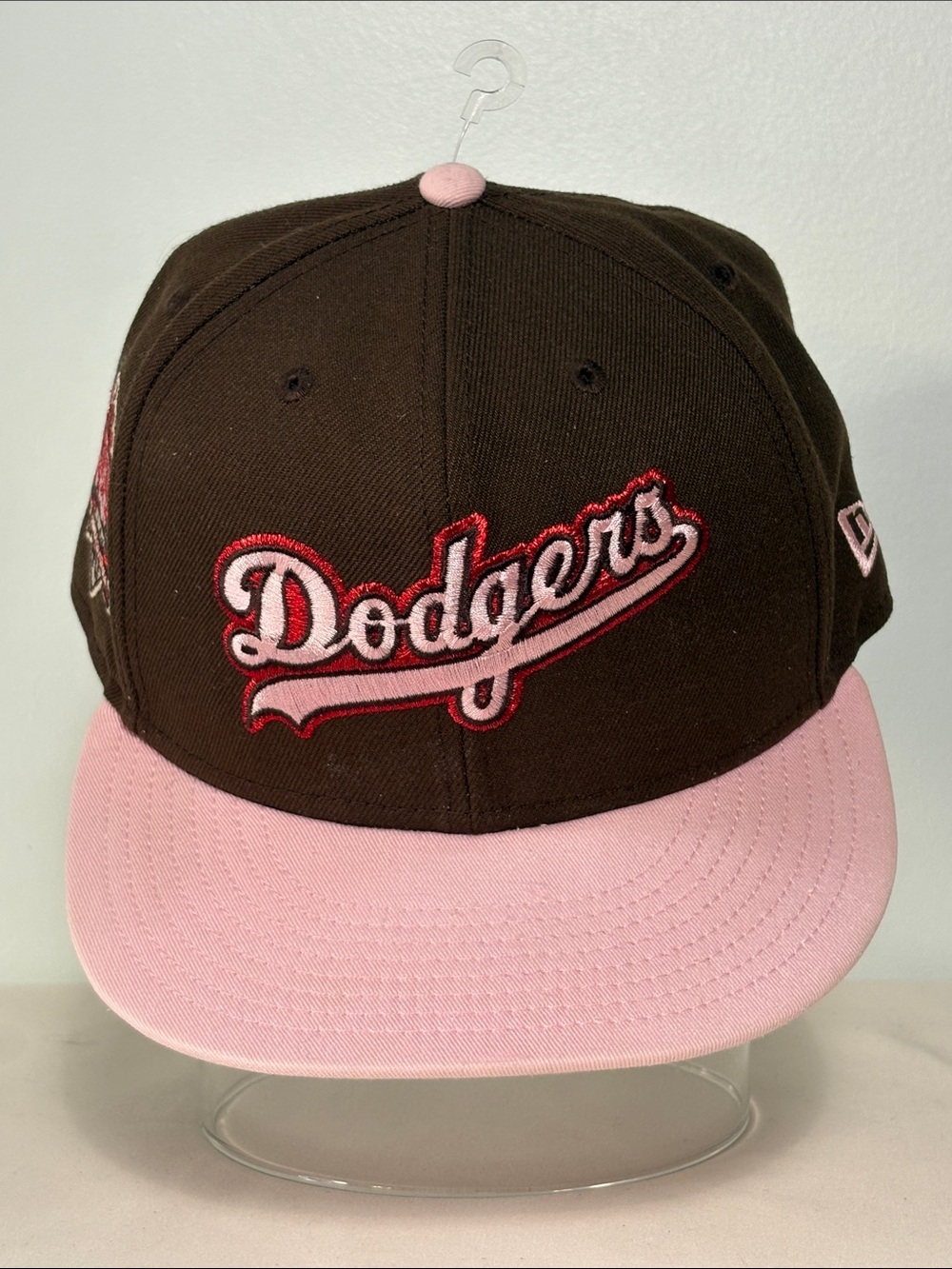Anniversary Dodgers Structured Hat in Brown and Pink by 59fifty. Cooperstown Ed.